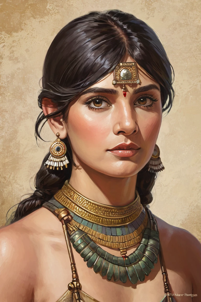 Portait for a game of a indian bronze age ruler