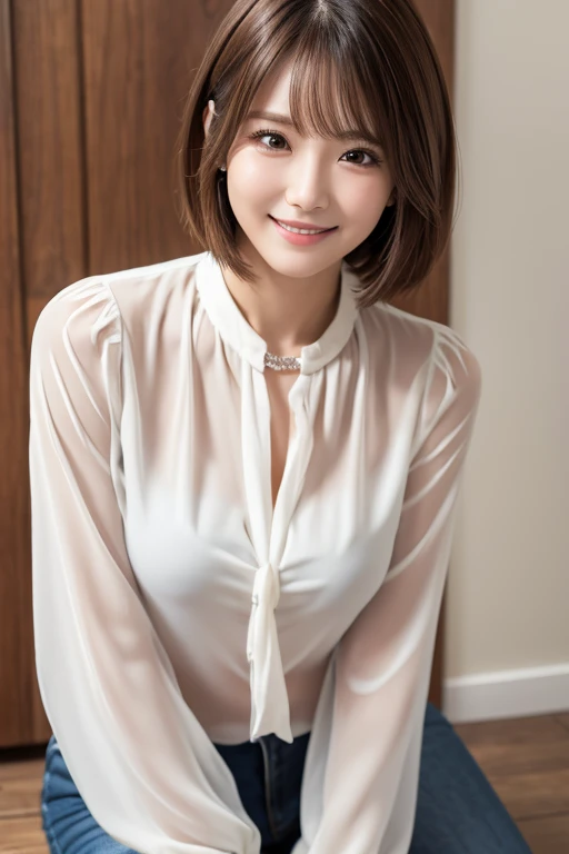 best quality, masterpiece, (photorealistic:1.4), 1girl, light smile, shirt with collars, waist up, dramatic lighting, from below