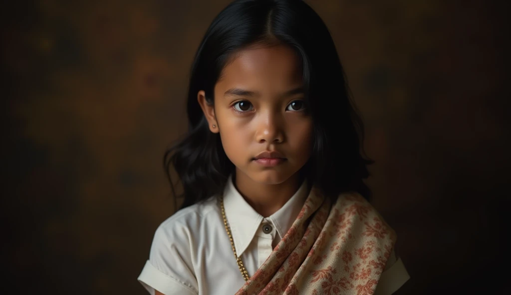 A shy Indian Girl,full body, realistic and cinematic