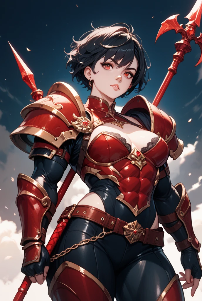 score_9, score_8_up, score_7_up, score_6_up BREAK, human scabbard, holding, holding weapon, holding sword, electricity, cleavage, 1girl, (muscular female:0.8), short hair, black hair, streaker hair, prosthetic arm, red eyes, scars, armor, cape, science fiction <lora:Elizabeth_Blythe_Subverse_PDXL:0.7> <lora:Lunas-AromaSensei-SDXL-B1:0.8> <lora:HumanScabbardV2_XLPD:1>
