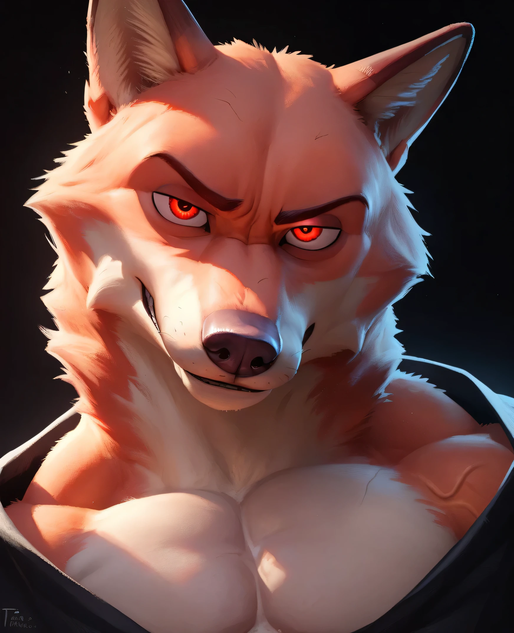 solo person,Furry,werecreature,Male red wolf,Red fur,Red tail,White ears,Blood-red eyes,Red collar,musculature,male people,(The furry feeling of animal ears),Bring a gun,