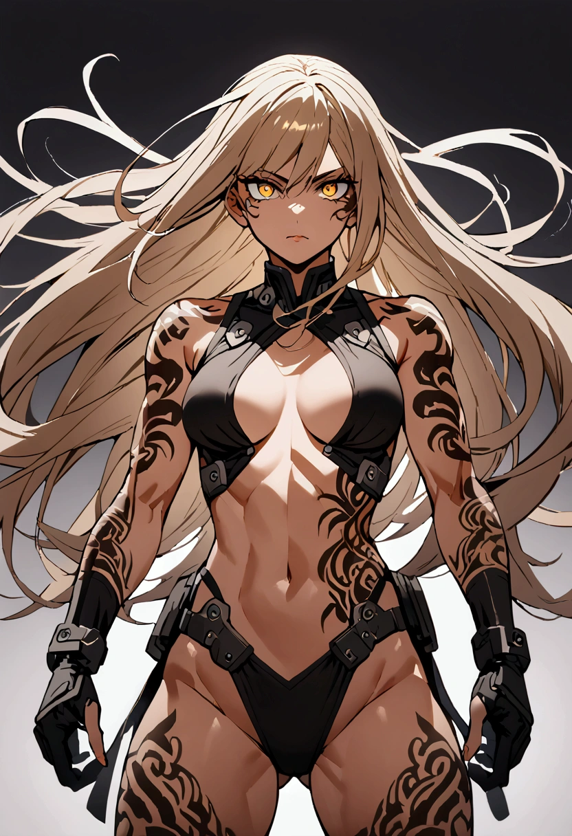 ultra-detailed、highest quality、Highest image quality、master piece、8K、blonde curly hair、(SFW huge body)、(((Rear view)))、cowboy shot、Wearing a thong