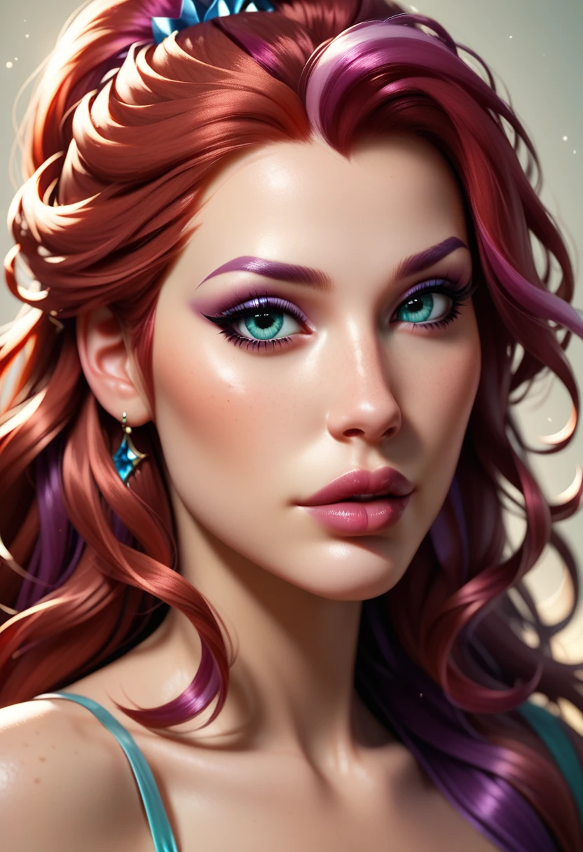 score_9, score_8_up, score_7_up, beautiful, perfect eyes, Wild Fringe hair, Glimmering Teal eyes, Gladiolus