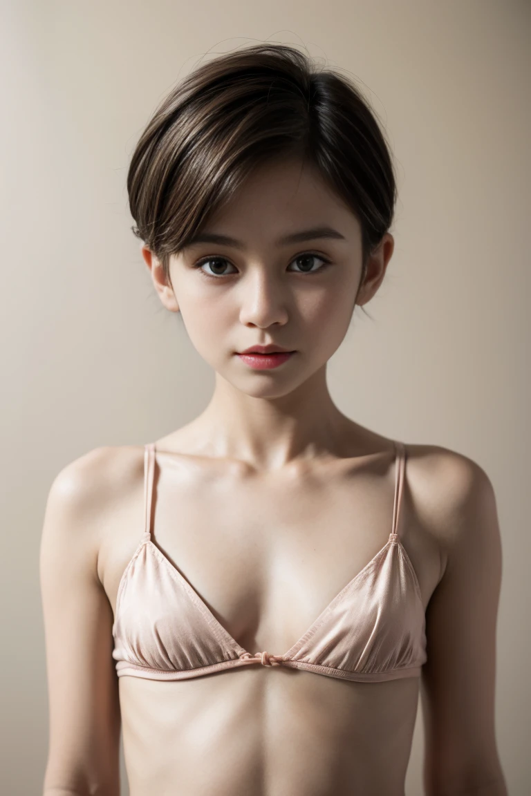 (((NAKED))), Spread, ((SLEEPING FEMBOY)), (((SAD FACE EXPRESSION:1.1)), ((NECK LACE RIBBON)), ((GOTHIC EYELASHES & LIPS)), ((LIPS)), ((boy very shorthaircut)), adorable, 1 girl, (face to face), 10 years old, baby face, happy, half body portrait, (face details: 1), (eye details: 1), ((tiny breasts)). ((Lace V-neck ice silk suspender nightdress)), ((net stockings)), lingerie ((red lips)), lie down (((PINK NAKED)))