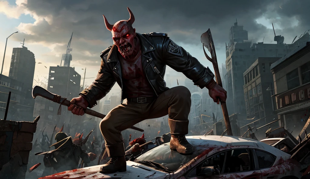 Create an image illustrating the rapid spread of the Demonite Virus across different regions, with infected individuals transforming into demons.