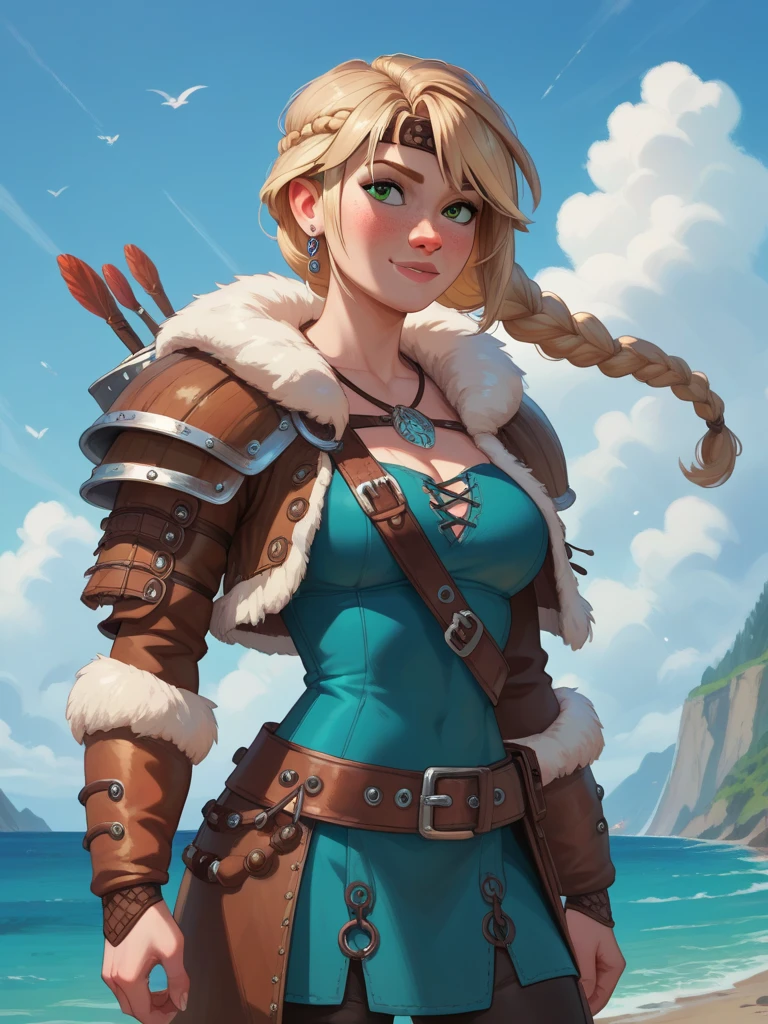 <lora:wab style 1.10 nightvision select scene caption- no trigger- flip aug-000012:0.8> westernvisualnovel style, Farrier polish woman Tall body Chestnut hair bun hair Ice blue eye color fantasy setting holding Spear in background The Shattering Isles