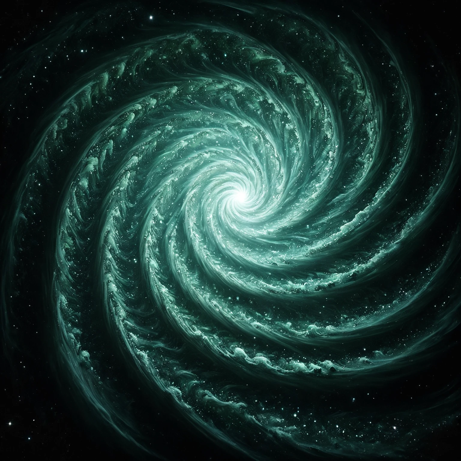 Enhance this image, zoom in on it, and increase the swirl in the spiral. Add complex and intricate spiral patterns. Deep space influence. Add color that is bright and super saturated and highlighted. Perfect Symmetry,  Rotational Symmetry, Realism. Photo-realistic, UHD, cinematic photography, cinematic lighting, cinematic portrait  portrait photography, cinematic, realism, ultra detailed.