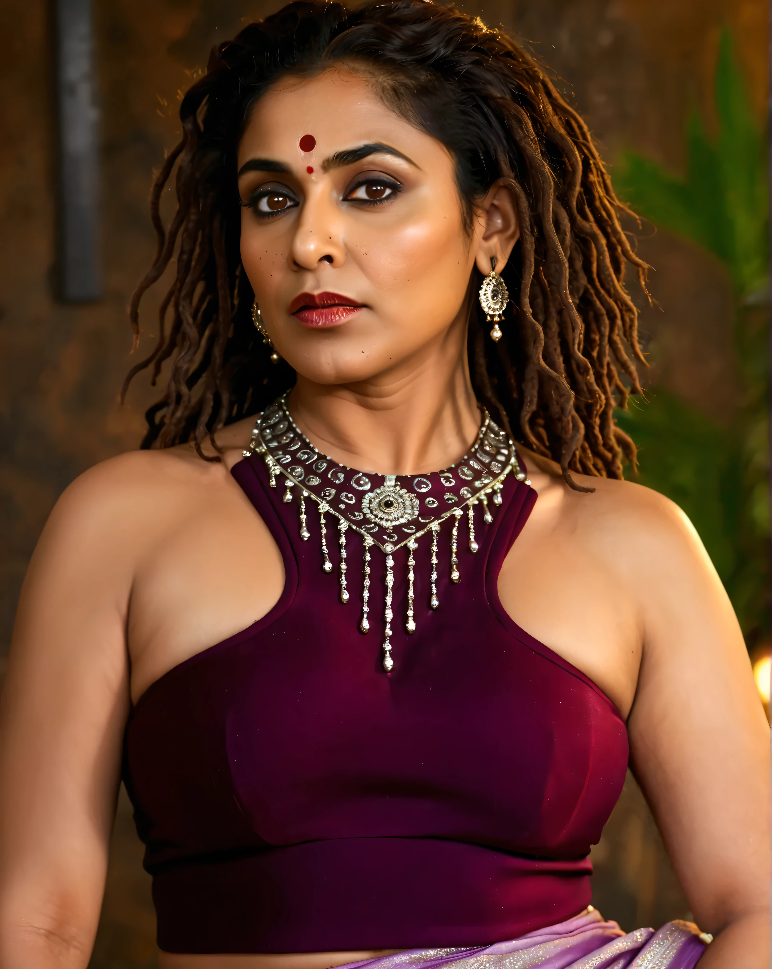 Looks like Anushka Shetty, extremely gorgeous, stunning beauty, sexiest milf, true milf, milf goddes, smokin' hot, mature lady, 50 years old Woman, sweat, sexy outfit, thick figure, bulky figure, sensual dress, sexy tank top, ((Master piece, very realistic, best quality, highly detailed, Frontal view, DELICATE, PORTRAIT, WOMAN 50yo, AESTHETIC)) shallow depth of field, realism, photography, good proportions, narrow depth of field, tilt shift look, bokeh, anamorphic look, cinematic, dark and moody, ((a pale white complexion MODE with short WHITE color hair and bangs and smokey eye makeup, BLACK lips)), sweating body, wet skin, wearing black fashion designed by Rick Owens, a dark photograph by Tim Walker and Tom Hoops and Matt Mahurin, a dark liminal space, a desolate seedy hotel room with peeling wallpaper and black painted walls, symbolism, primordial fluids, uneasy feeling, dark occult imagery, melancholic ((very aesthetic))