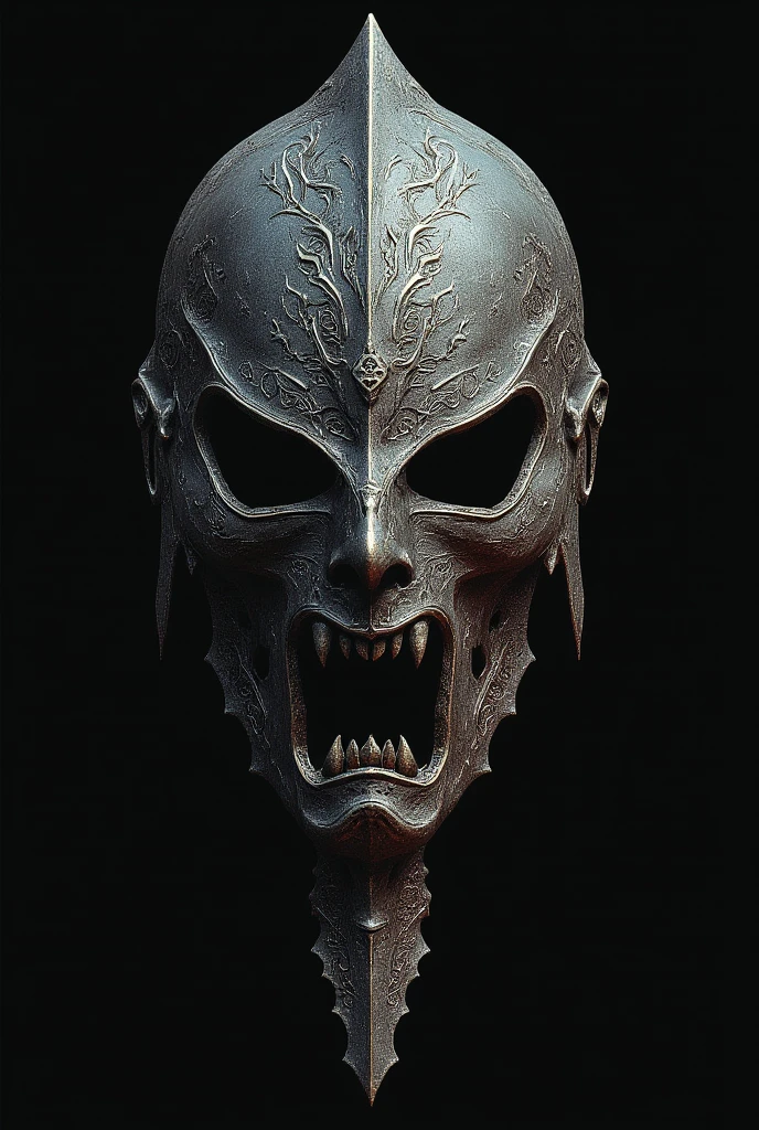 Image a helmet/mask used for torture in the Middle Ages, it is Called the helm of agony, it is designed to inflict constant pain to the person wearing it. It covers the entire head and face . It is Iron Maiden for the head 