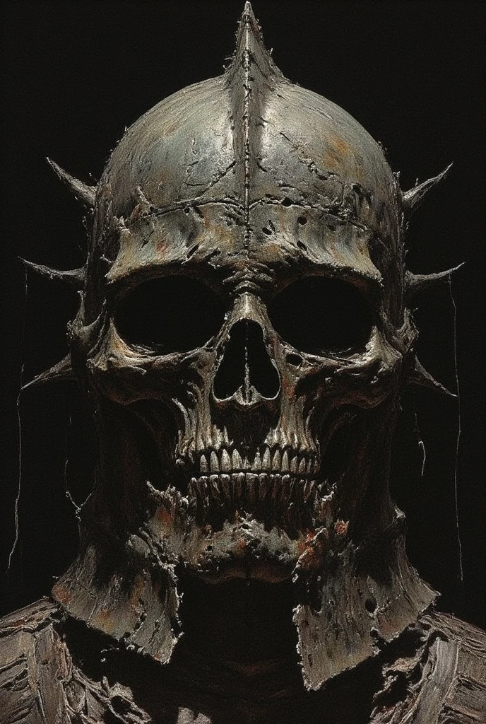 Image a helmet/mask used for torture in the Middle Ages, it is Called the helm of agony, it is designed to inflict constant pain to the person wearing it. It covers the entire head and face . It is Iron Maiden for the head