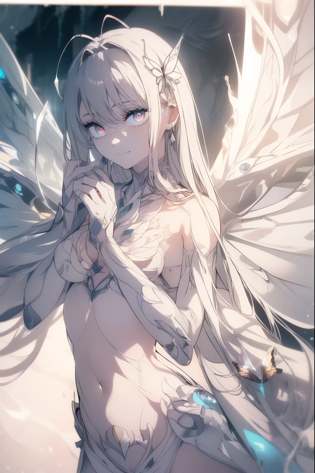 Naked,Vaguely revealing the chest,The lower body is faintly exposed