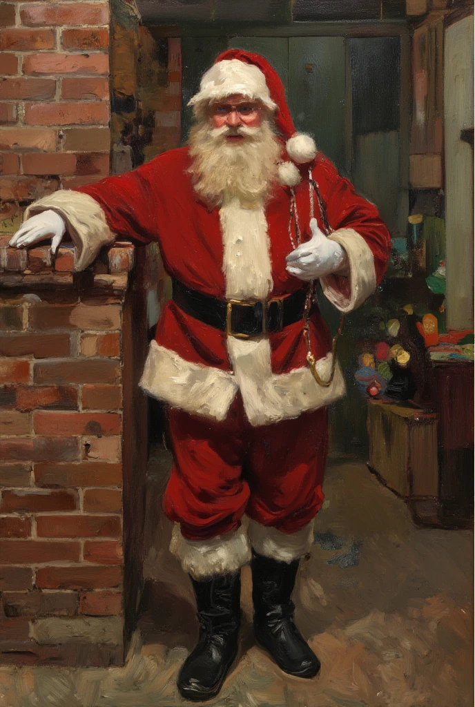 santa clause stuck in chimney no pants nude testicles