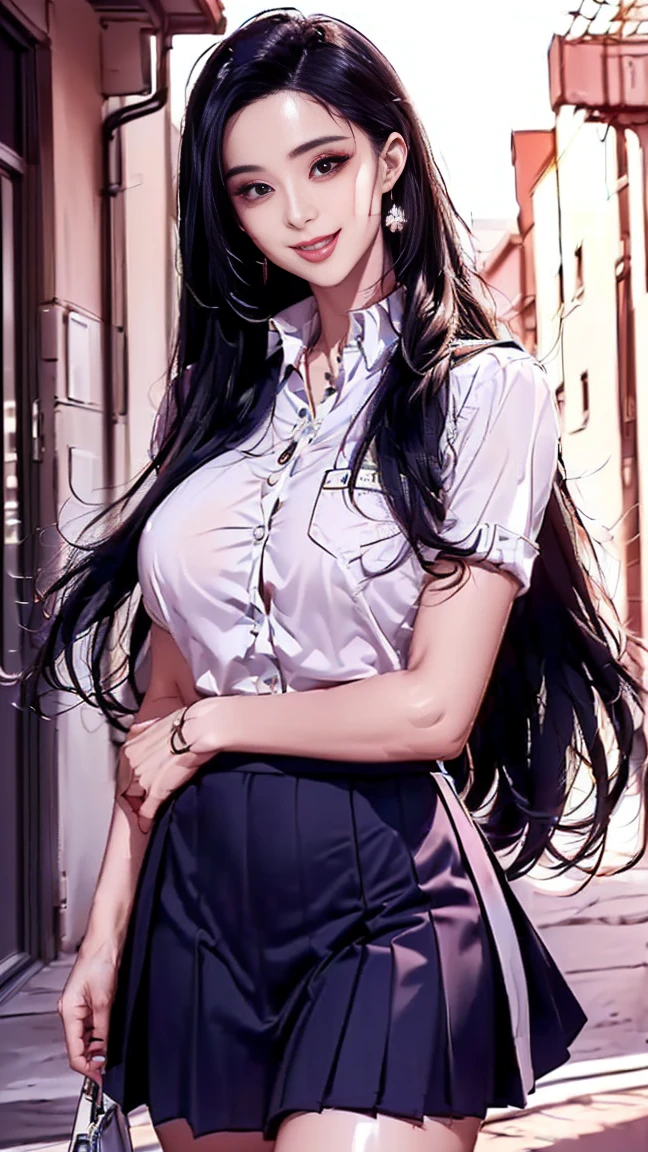 (strong and bright eyes)beautiful, beautiful woman, perfect anatomy, perfect body, perfect breasts, choker:1.6, captivating look, slight smile, realism, Masterpiece, Rough skin , super detailed, high detail, high quality, 最high quality, 1080P, 16k, realist, 1 girl, (black hair, Waist length hair), crop top, shiny black leggings, chapped lips, blush, evening, flores, sun, sunlighT, (in underwear), (White long sleeve collar shirt:1.4), shy, view from behind, perfectly curvy ass