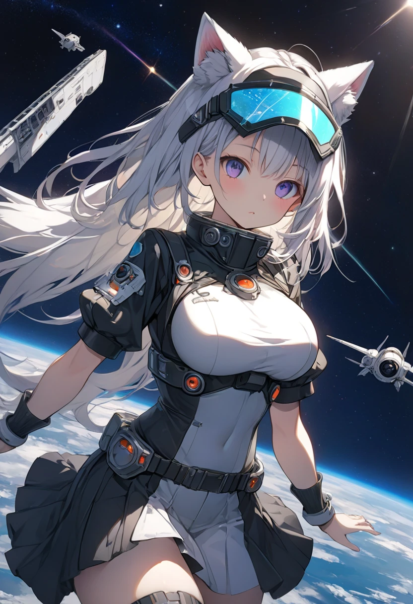 dans l'espace, beautiful galactic background en plein vol, planetes, dans l' univers, starry sky, amas d' stars, High luminosity and low variance, Soft light,realistic light and shadow, light and dark intertwined, (plan large:1.3), regarder le spectateur, angle dramatique, (haut du corps:1.4), (Seulement:1.6), into space
, (best quality), (High resolution), (la science-fiction), (style science-fiction), (mechanical style)
1fille, (femme astronaute),
, (tout le corps), (jambes fines), peau brillante, peau brillante, ( beautiful detailed thighs), (articulated fingers)
fille en combinaison spatiale rose, Functional clothing, (casque spatial:1.5) space helmet with closed transparent visor ,(bottes de combat), ( ceinture), ( pointu:1.21),, ,colorful boot trails,Shooting star,La terre,pleine lune
((seductive)), rougir, ((marche)), sexy, hot
(les yeux rouges:1.4),(finely detailed eyes),Beautiful detailed eyes
(cheveux longs crème),(queue de cheval:1.4),(reflective hair)