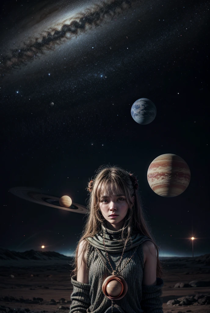 a close-up of a blonde child girl, com uma moeda com uma estrela, metal album cover, arte detalhada da capa,