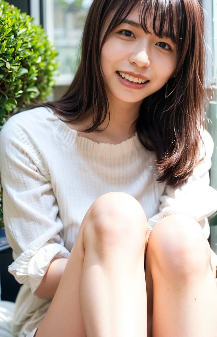 (high quality),(High definition),(High resolution),(4k:1.5),(8k:1.5),A perfectly cute girl,Sit on a big chair,Thermal Dress,Soft curl hair,Ottoeye with blue and red eyes,Sometimes I sit with my legs apart,Occasionally crouches,smile Or get angry,(Sometimes she shows her and pussy)