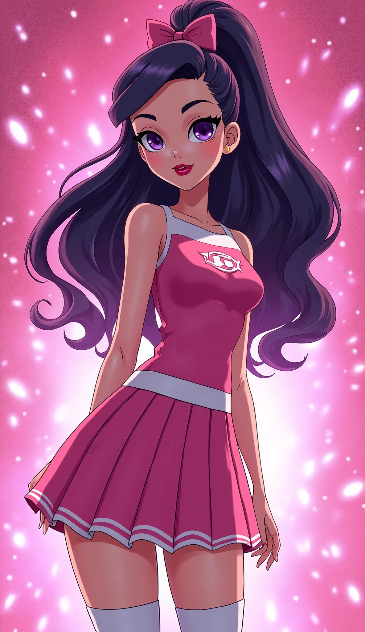 A close up of a cartoon girl in a pink dress - SeaArt AI