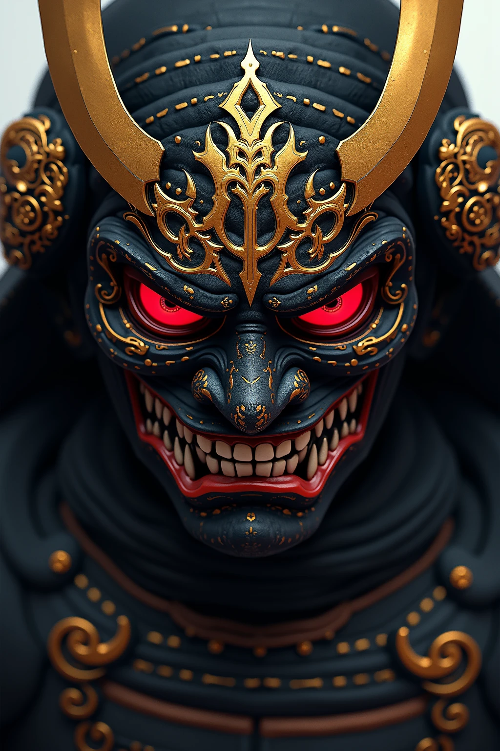 (((Masterpiece))),(((Best quality))),(((Amazing detail))),((illustration)),((A high resolution)),((8K)),Hannya mask,cold tone,cool,Blue Ambiance,jump,function style,dark style,dark fantasy,angry,realistic,midnight,chiaroscuro,bokeh,cyberpunk,Japanese,samurai,intricate pattern