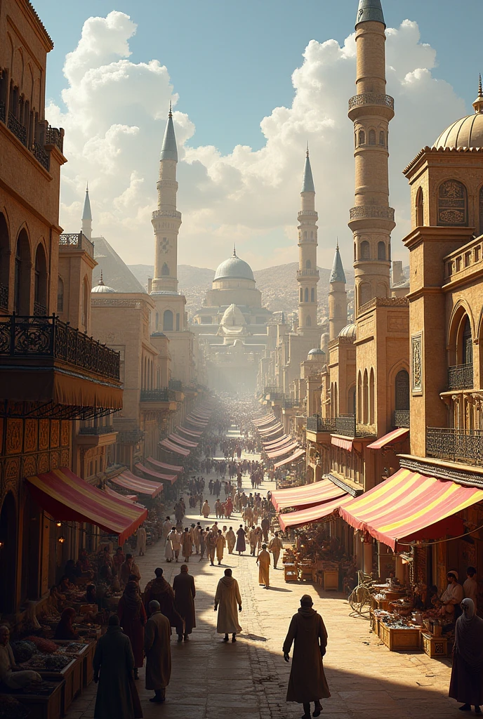 Historical images or artistic renderings of Cairo during the 15th century.