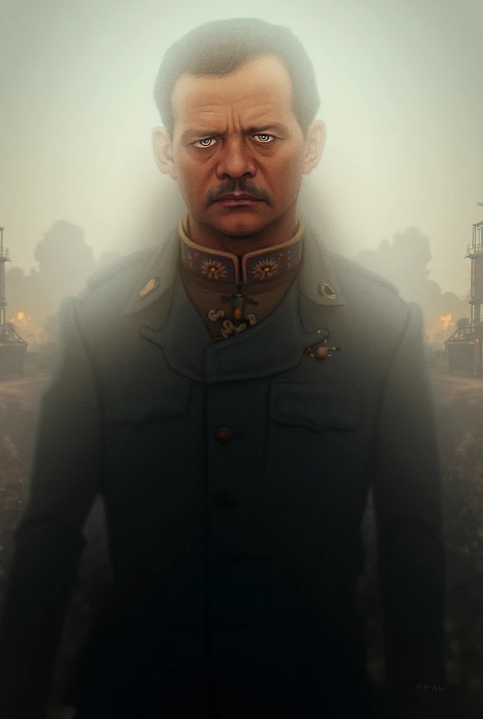 Portrait of a man 45 years old in the Soviet uniform of the 30s in his office, hdr, best quality, high resolution, masterpiece, photorealistic, professional photography, 8K resolution, intricate detail, sophisticated detail, depth of field, slightly side view, epic realistic, (dark shot:1.22), neutral colors, (hdr:1.4), (muted colors:1.4), (intricate), (artstation:1.2), dramatic, intricate details, (technicolor:0.9), detailed, [[rutkowski]], intricate, cinematic, detailed, (dark shot:1.17), epic realistic, faded, ((neutral colors)), art, (hdr:1.5), (muted colors:1.2), hyperdetailed, (artstation:1.5), cinematic, warm lights, dramatic light, (intricate details:1.1), complex background, (rutkowski:0.8), (teal and orange:0.4)