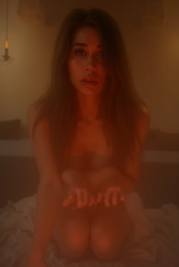 A naked beauty wet in the dark