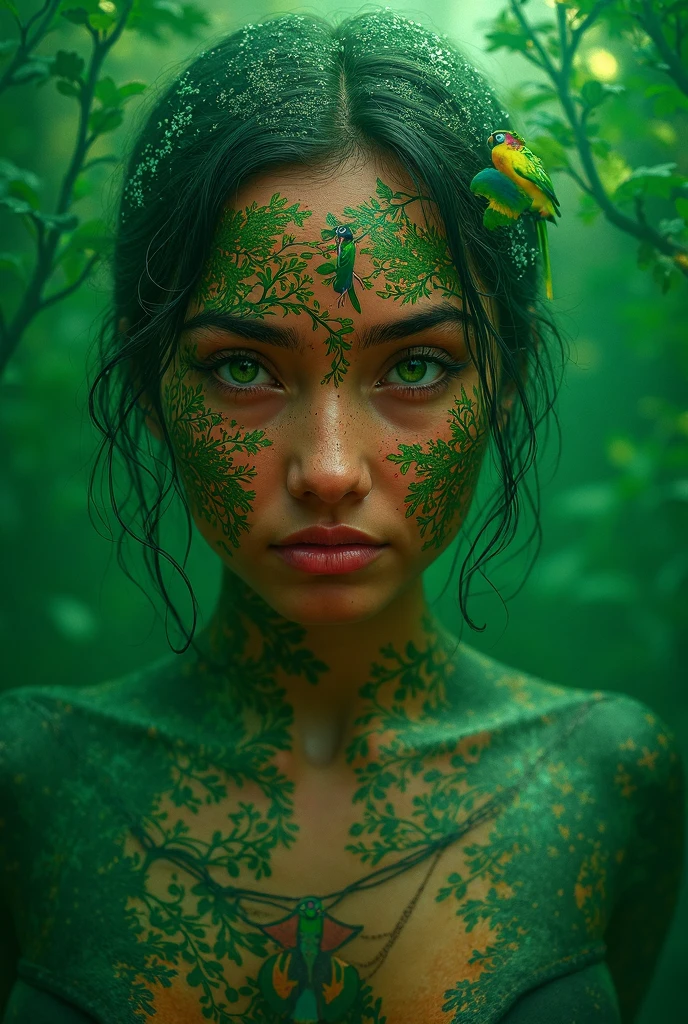 (Imagine:1.3), (full-body shot:1.5), (Wide_shooting:1.4),(full_shooting:1.4),(Alexi Bricklot (Aleksi Briclot) style:1.3),Character concept design,In this surreal horror picture,(Facial parasites:1.2),(Facial disfigurement:1.1),(A appears to be infested by a strange plant and fungal virus:1.1),(Her facial features are distorted and abstracted:1.2),It's like experiencing an unknown force of nature, BREAK her Eye opened to flaming flowers,Flowers grow wildly,(Cover the entire right half of the face starting from the eyeball:1.2),Just like the anger left after being eroded by the virus,Hair is like a lush plant or flower,It forms a strange pattern,The golden patterns and decorations seem to be infected by the virus,twisted and spread over her clothes,Like a vine,Flowers in bloom,Beside her,Blurred floral patterns seem to come alive, BREAK Echoing the viral pattern on her body,A strange ecosystem has formed,the dark background highlights the loneliness and vulnerability of the girl,(Horrible atmosphere:1.3),(Black:1.3),(dark:1.2),(purple:1.1),(Metal Constraints:1.1),(dark purple:1.1),(Asymmetry:1.4),(Supernatural horror force:1.7),Vein Plants,Thick rhizomes entangled,(cover_Eye:1.4),(Metal viruses invade plants:0.9),(Weird red plant:1.4),(dark and dirty faces:1.5),(Right eye enlargement:1.8),(metallic patterns:1.6),(Not a human face:1.3),, Ultra wide angle, Ultra HD, Anatomically correct, precise, masterpiece, The award-winning, 8K toddler of Imran Khan(former prime minister of PAKISTAN) Desenho estilo cartoon de crianças de diversas etnias vestindo camisas verdes em primeiro plano, com mochilas, lendo livros e interagindo. As crianças estão sentadas em um ambiente escolar, com mochilas ao lado e cadernos abertos. O fundo da sala de aula é menos detalhado, destacando as crianças e suas atividades. Sem erros nos olhos, nem nas mãos nem nos pés Sem erros nos olhos, nem nas mãos nem nos pés