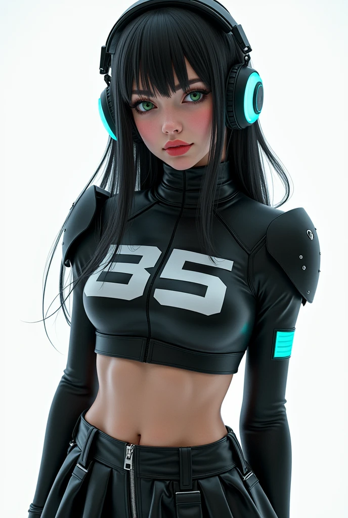 (best qualityer))), (((manga strokes))), (((Headphones))), (((Green devices))), Bunny ears and Googles on the forehead, (((tiny thong shorts))), uma Kizi jovem muito bem vestida com roupas modernas de inverno, short top, short jacket with dark fur collar, beautiful and expressive face, slightly-smile, big eyes with long black eyelashes, heavy make-up, chains and zippers spread across clothes, contrasting colours, pose de atitude, hair with a modern and futuristic cut, urban game poster art, dramatic camera angles, graffiti art elements, ((bird’s eye view))), (((best qualityer: 1.4))), (Unbeatable masterpiece), (hiper HD),(CG 8k hyper-realistic), Kizi, (((standing alone))), pirralha violent, (((14歳))), sexly, pose de atitude, work of art, post-apocalypse, (((manga style))), bounty hunter, violent, Manic, the way you want, slenderbody, thin but strong, perfectbody, roupa moderna, advanced technology, neon, sleeves with vertical striped pattern