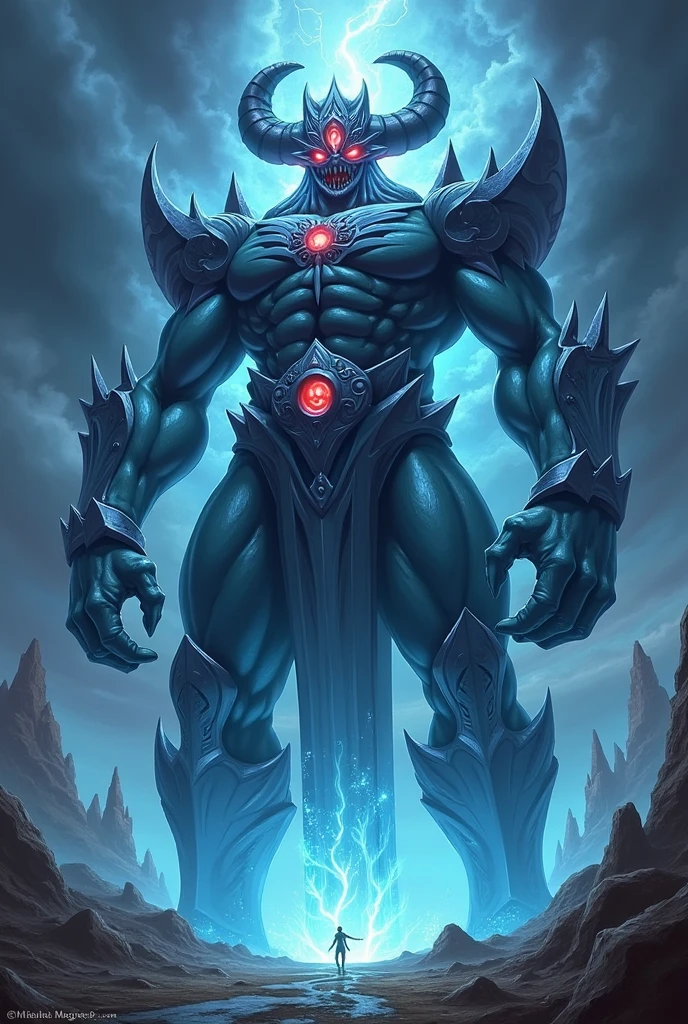 Create a picture of a monster calf.. The body is transparent and can be seen through. The image is sharp and detailed., with beautiful colors.. With arms, leg, eyes, mouth, พื้นหลังสีlegว