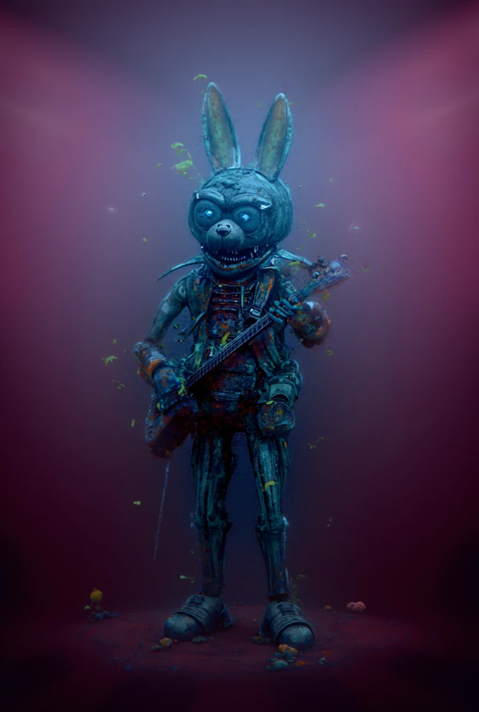 (knitted toy voodoo doll:1.7), (Voodoo Rabbit Master of Shadow Tricks:1.3), (Clothing: tattered magician's outfit with dark patterns:1.0), (Accessories: enchanted hat, glowing sinister wand:1.2), (background: shadowy stage with floating, glowing spectral illusions and eerie light:1.2), best quality, masterpiece, detailed soft oil painting, detailed background, dramatic cinematic lighting, soft edge lighting, professional, dramatic lighting, hard edge lighting, ultra quality, 4k,masterpiece, best quality, 8k, ultra highres, highres, extremely detailed