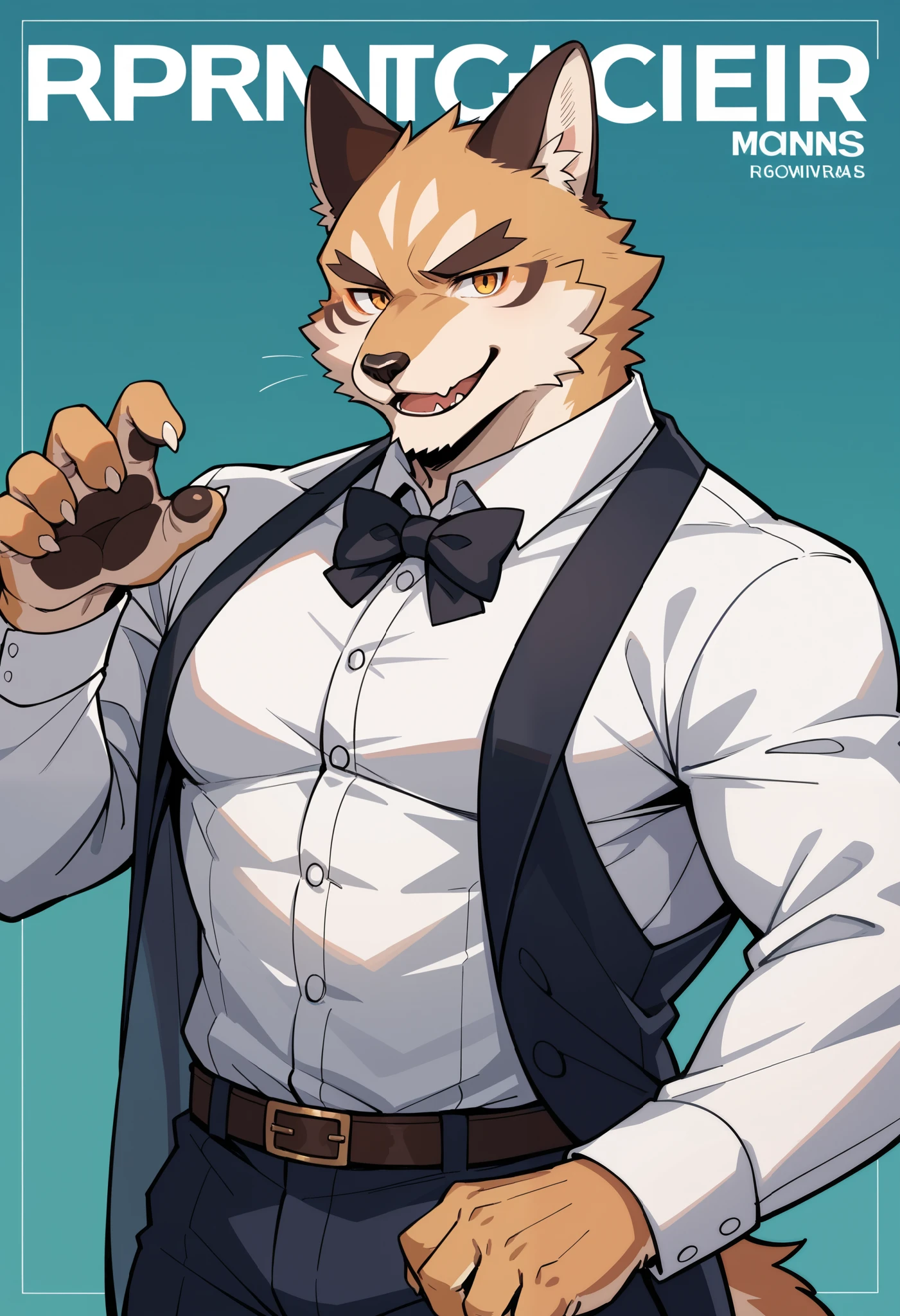 (highest resolution, Dynamic HDR, 4k, full HD) , furry, About 30 years old, แมวขนbrown, ตัวbrown, brown_eyes, Random clothes, A little embarrassed, shrink, upper body, round_cornea ,muscle ,Professor ,teacher ,Big one