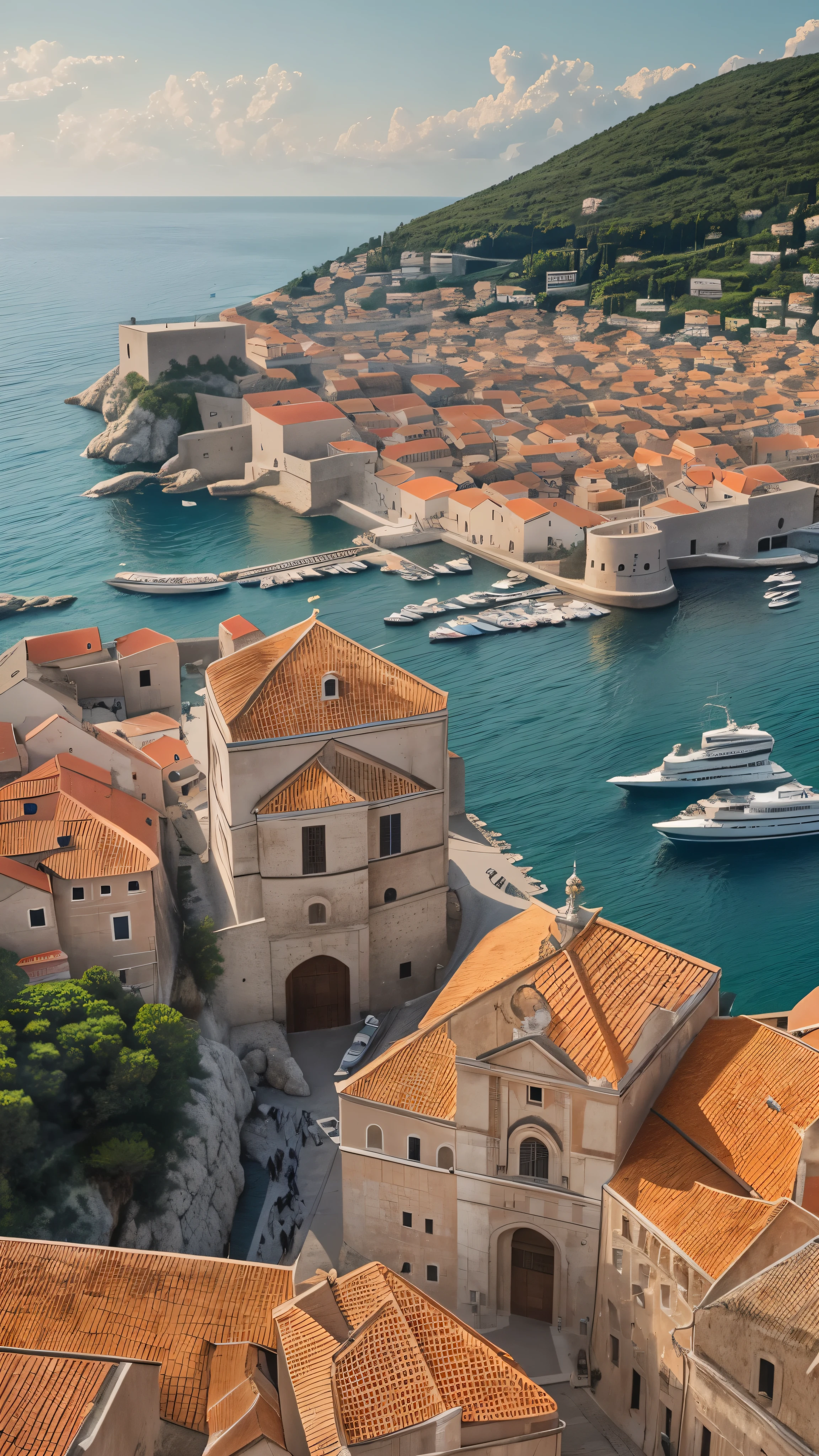  in high-definition images，Dubrovnik, called the pearl of the Adriatic Sea, is 、 high-definition images with a view of Croatian port facilities and coastal waters。