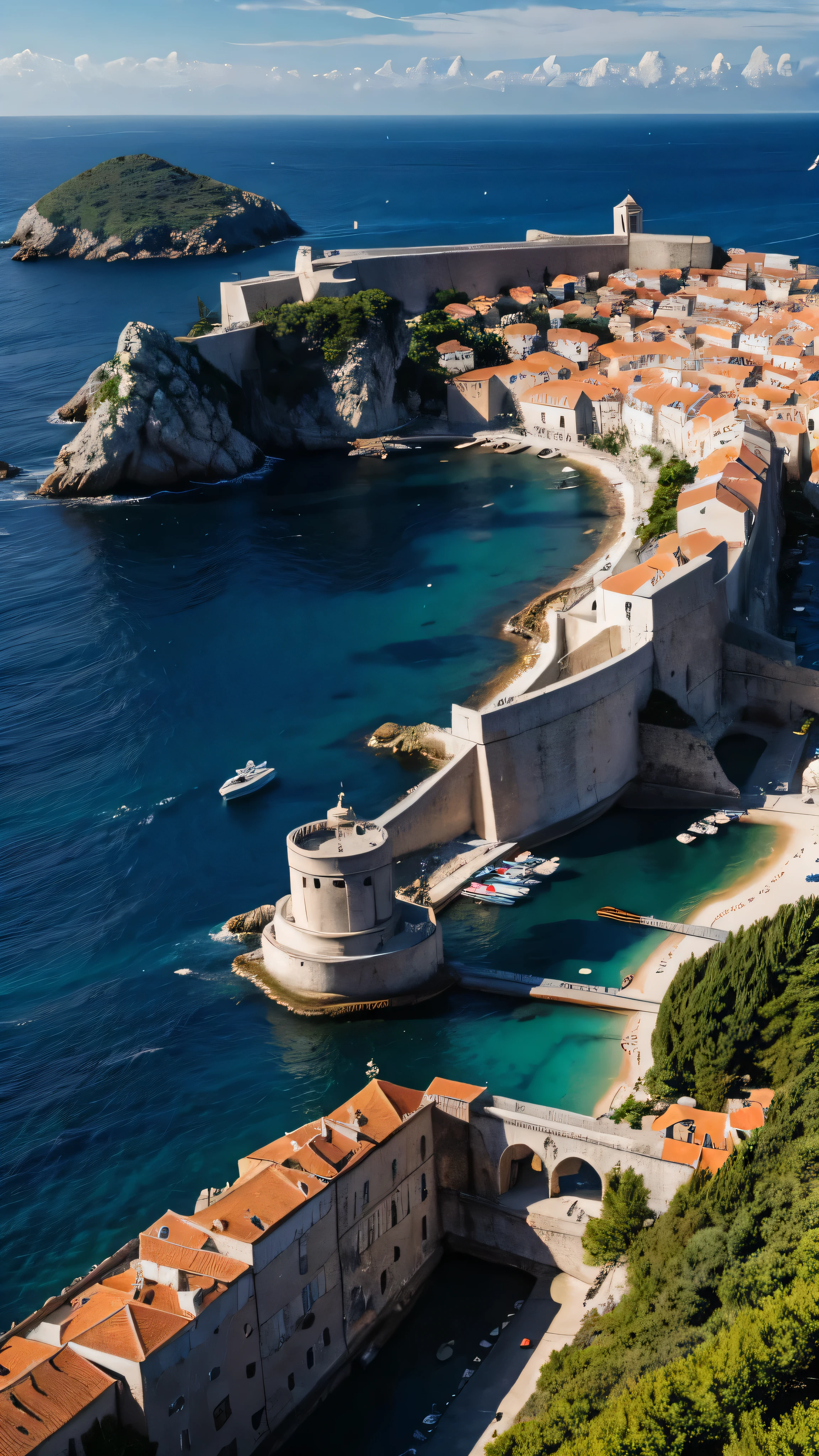  in high-definition images，Dubrovnik, called the pearl of the Adriatic Sea, is 、 high-definition images with a view of Croatian port facilities and coastal waters。