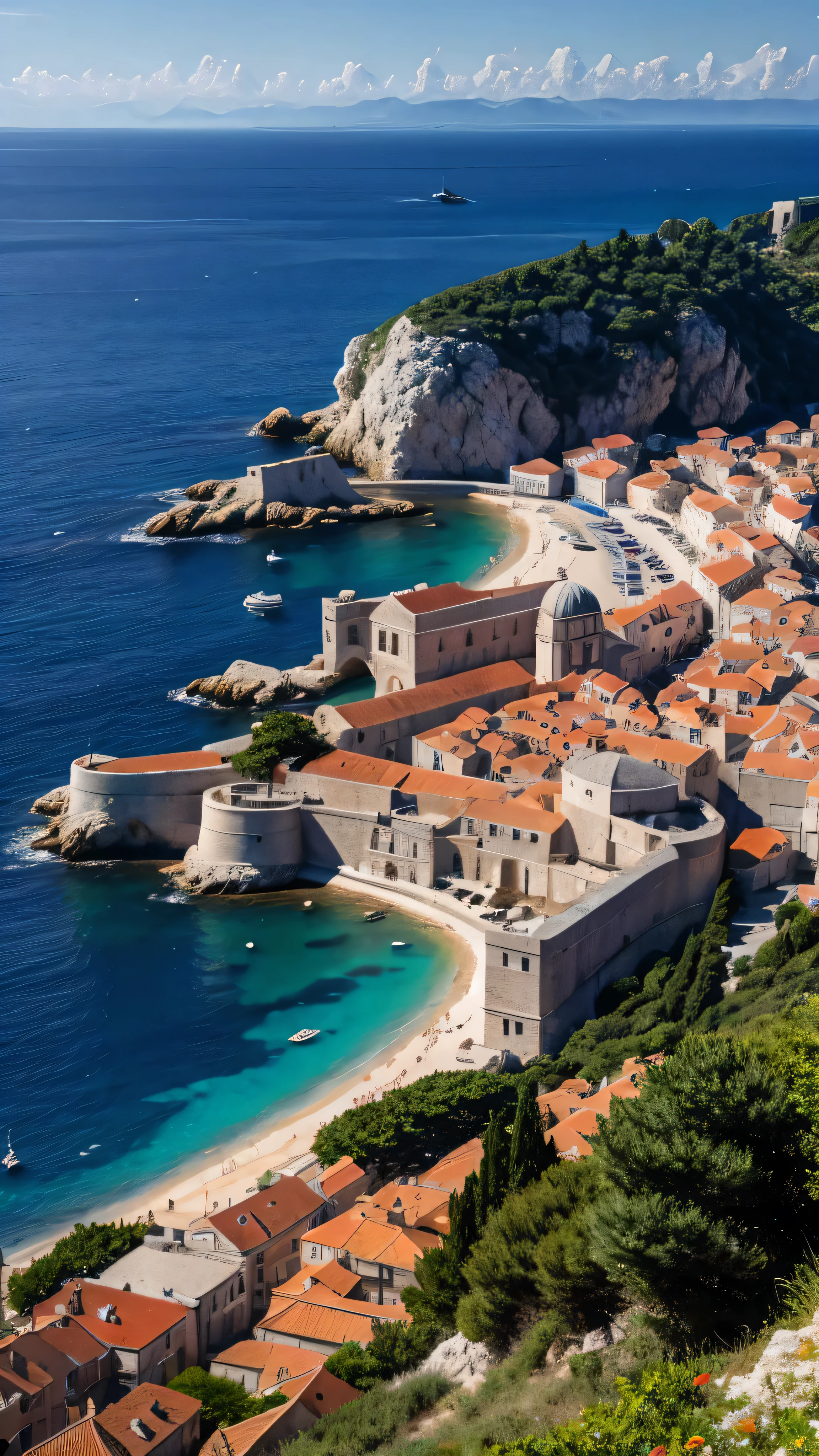  in high-definition images，Dubrovnik, called the pearl of the Adriatic Sea, is 、 high-definition images with a view of Croatian port facilities and coastal waters。