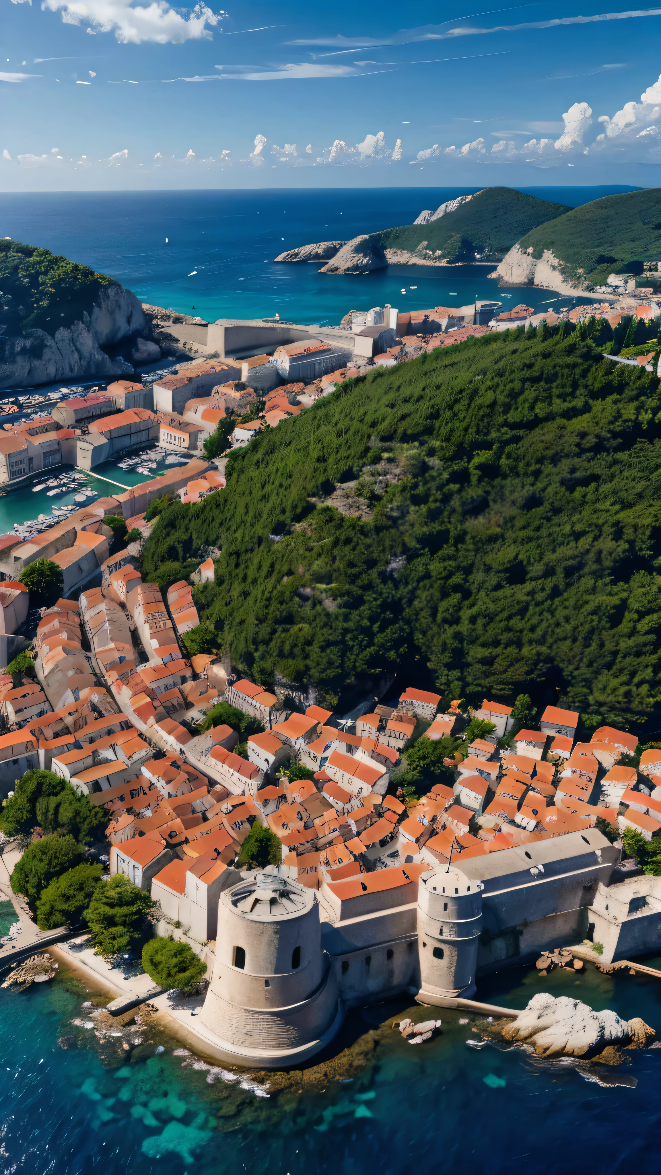  in high-definition images，Dubrovnik, called the pearl of the Adriatic Sea, is 、 high-definition images with a view of Croatian port facilities and coastal waters。