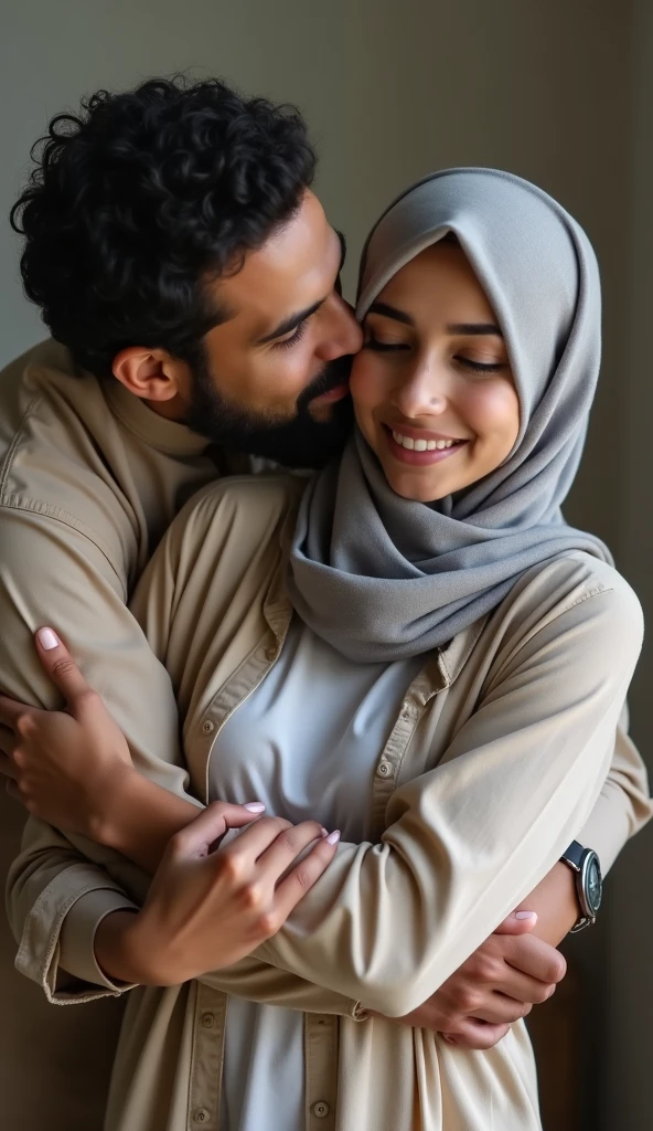 A man with asian face have a sex with a indonesia hijab girl, the man's dick is huge penetrate the woman