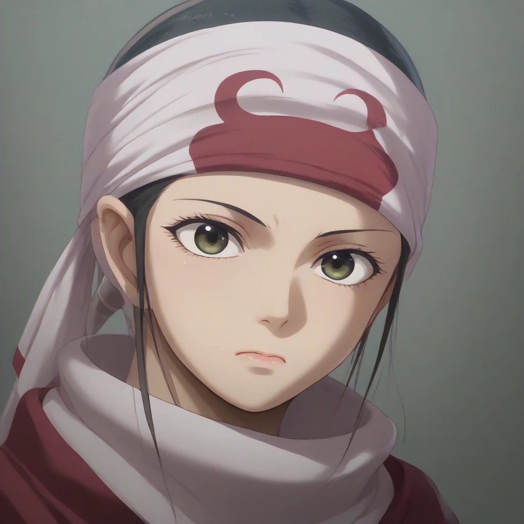 ((((((((Yuzuriha Ogawa)))))))) Fujifilm, UHD, masterpiece, textured skin, high details, best quality, highres, 8k, 16k score_9, score_8_up, score_7_up, kyoukai ((cowl)) (((bandana on forehead))) brown hair long hair brown eyes 