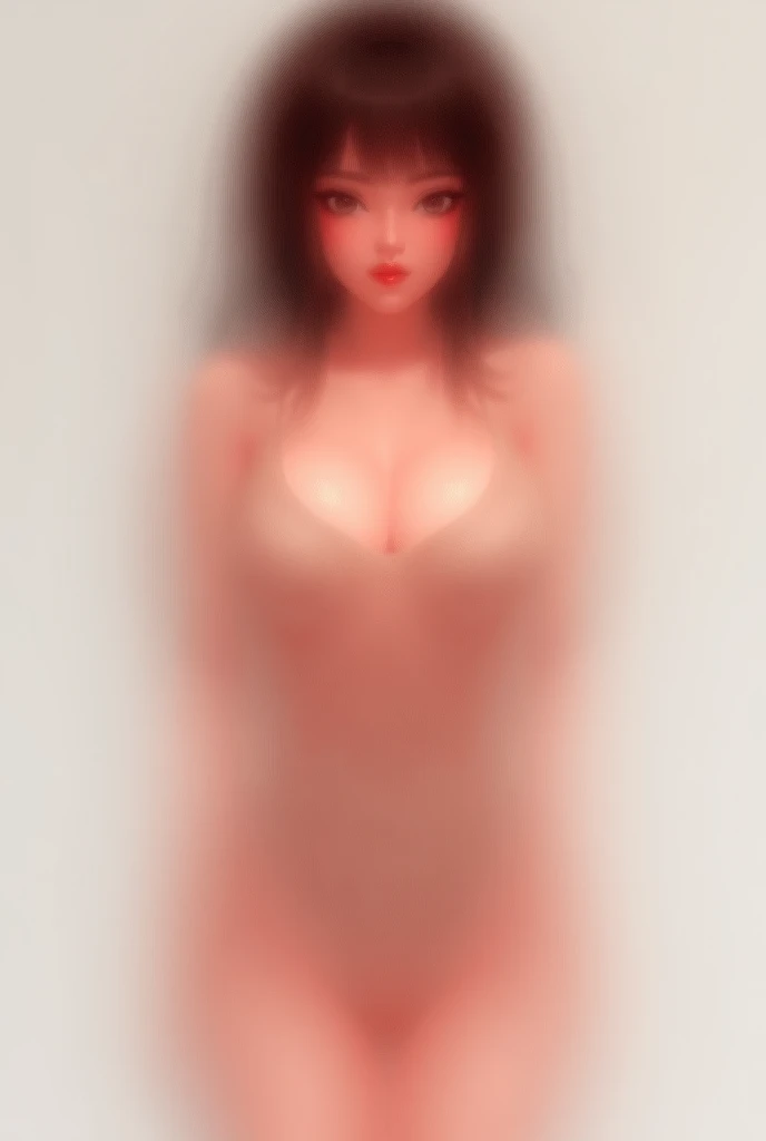 Portrait of a beautiful 18-year-old petit naked teen, redhead, gorgeous Chinese, iat the door, (dark private office, dark and melancholy light: 1.2)