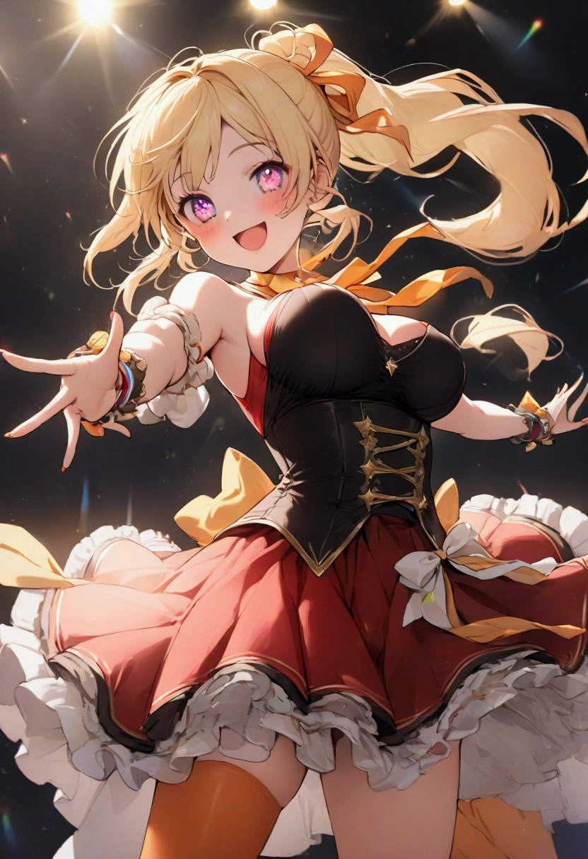 one piece、evening、bank、Bring your arms together,(Unbroken body),(Perfect body structure),(arms two:1.3),(legs two:1.3),highest quality, 4K, (High resolution:1.3) masterpiece, Super detailed, HDR, Studio Lighting, Sharp Focus, Bright colors, Portrait, Warm tones, Soft Lighting,