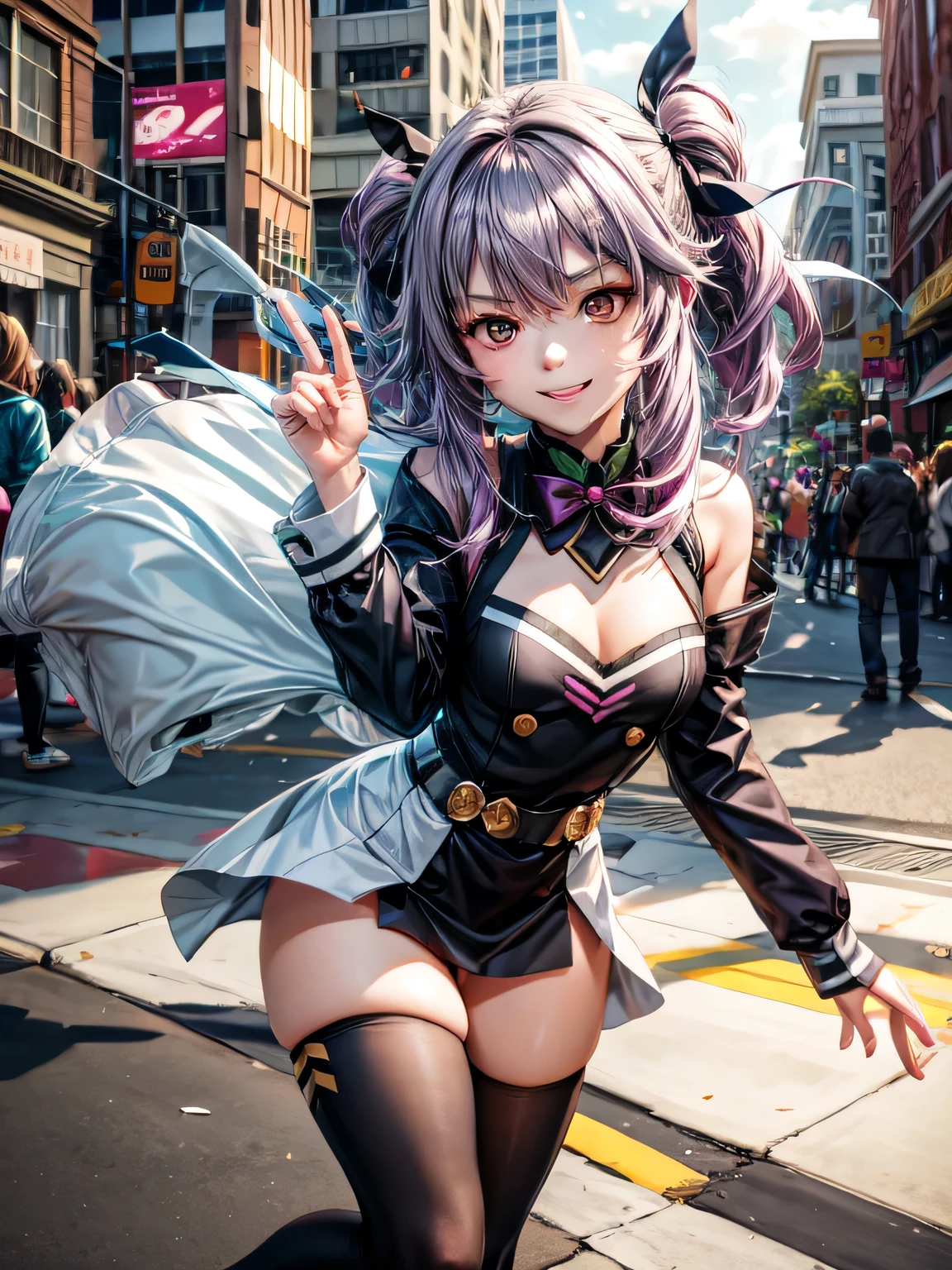 anime girl with purple hair and black dress posing for the camera, shinoa hiragi, kuvshinov, kuvshinov ilya, illya kuvshinov, anime moe artstyle, ilya kuvshinov. 4 k, (anime girl), ilya kuvshinov style, anime girl, ( ilya kuvshinov ), gapmoe yandere, cute anime girl