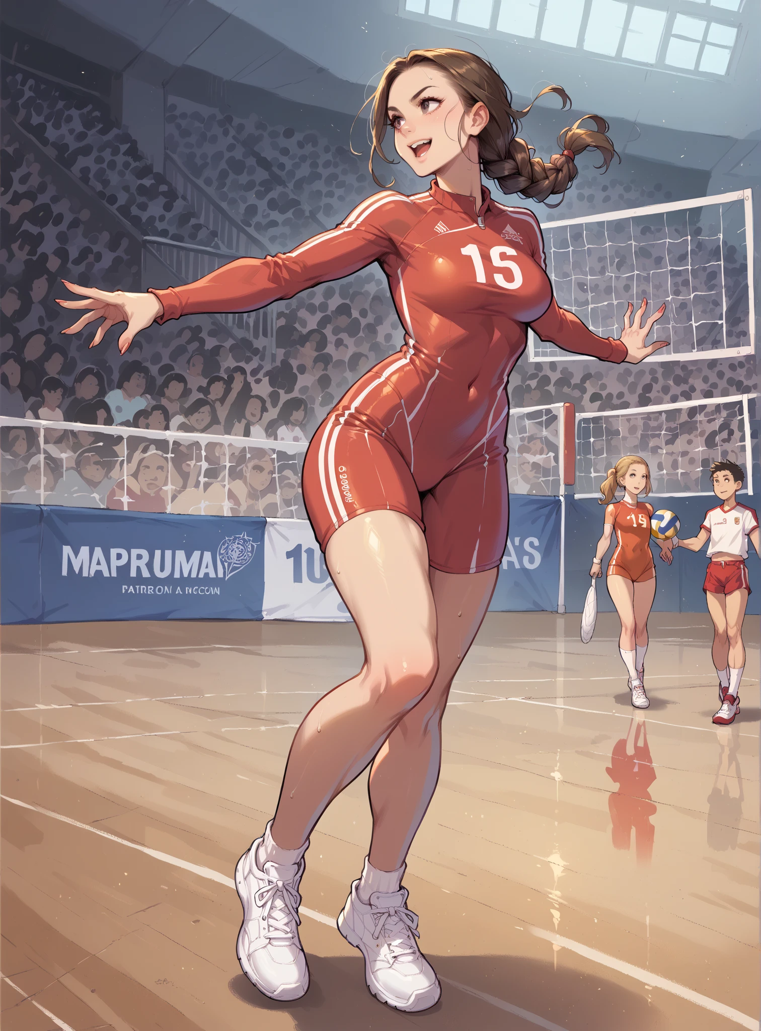 Girl in a volleyball suit