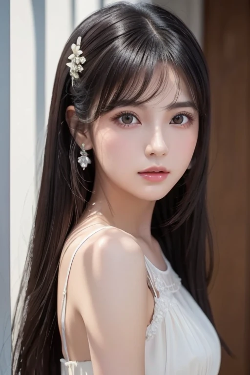 closeup on face, Face shot, (White dress :1.7), short miko skirt, Long streamers, blonde hairs, golden hair, (Pointed ears: 1.5), (Gold pattern quality:1.3), female pubic hair, with long blond hair, Off-the-Shoulders, Top detail CG quality 4K wallpaper, Master, A Masterpiece, portraits, The middle, Watch the footage, Beautiful Chinese-Korean mixed race idol, ((Super fine face, detailed description of facial features)), Lip biting makeup, Sweet smile, Perfect facial features, Model figure, Good complexion, the trees, branches, Golden meadow, stream, Golden leaves, Evening, Twilight, The setting sun, Twilight, autumn, twin braids, hair strand, diagonal bangs, hair ribbon, hair ornament, forehead jewel, jeweled branch of hourai, crescent hair ornament, fish hair ornament, hime cut, low ponytail, realism, god rays, sparkle, cinematic lighting, lens flare, UHD, high details, high quality, highres, best quality, 8k, 16k, high details, high quality, super detail, anatomically correct, masterpiece, ccurate