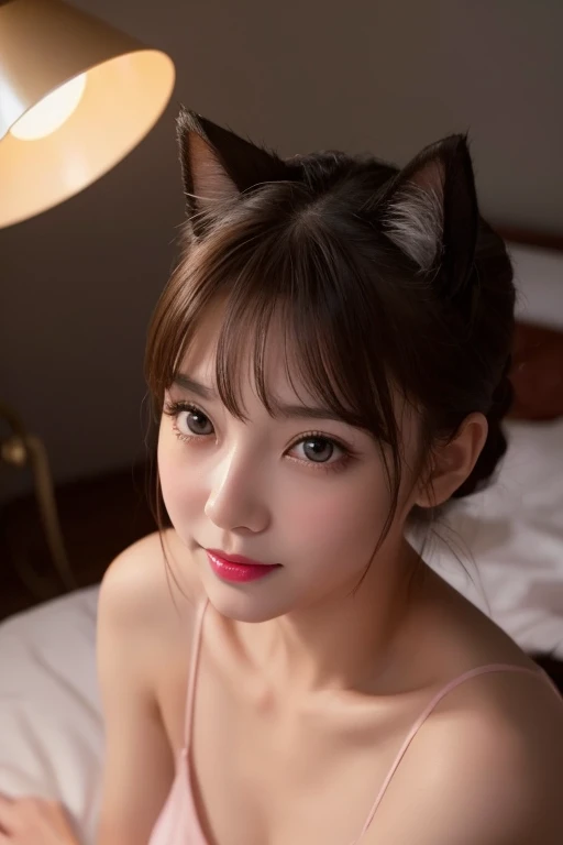 <lora:hikari_v2:0.8>, hikari face omertosa look 20 years old, pale skin, slim, cute face, brown eyes, ((black pajamas)), cat ears,
(detailed eyes features:1.2), (detailed face features:1.2), close-up, smile, look at camera, natural breasts,
morning, sea island,
extreme realistic, depth of field, natural lighting, 8k, post-processing, ultra high res, (photorealistic:1.6), (masterpiece:1.3), (RAW photo:1.2), Fujifilm XT3, DSLR, <lora:itoBody_v1:0.5>, <lora:Arknights-Texas the Omertosa:0.4>