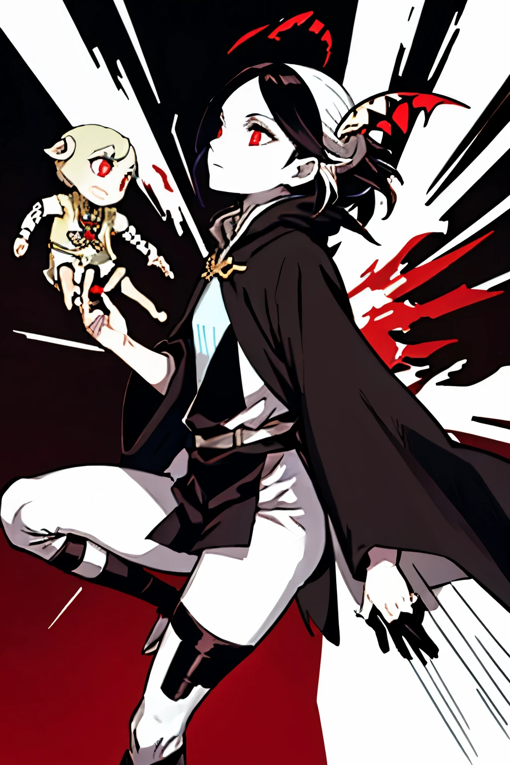 masterpiece, Highest quality, One boy, (colorful),(Delicate eyes and face),Highly detailed CG Unity 8k ,Black Leather Coat,Tribal tattoos from shoulder to arm,A single horn grows from its forehead,Unarmed Fighter,ghost