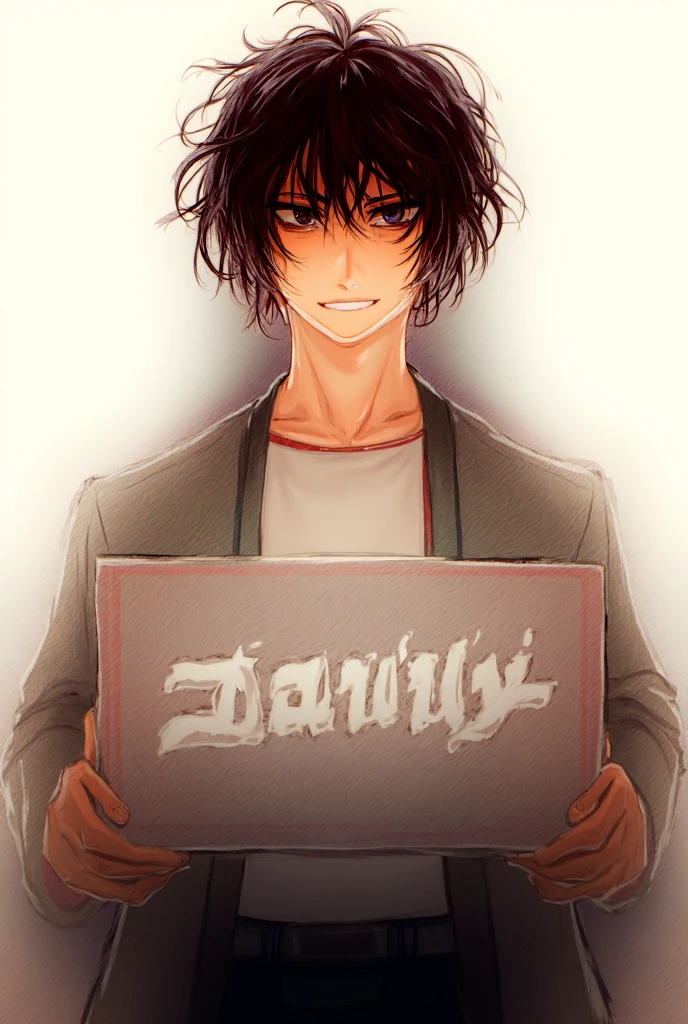 Manga cover style, detailed. best quality, art, detailed face, in the style of lora marvin. (26-year-old man) (young intellectual) (unkempt and authentic appearance) (messy dark brown hair) (wears thick-rimmed glasses) (1.74 m tall) (His skin is pale) (dark circles around his eyes ) (simple clothes like anime t-shirts and worn jeans. (small scar on left eyebrow)
His expression usually displays slight skepticism or sarcasm. He is (smoking a cigarette) and (and in his other hand an alcoholic drink)
(The background is a night bar)