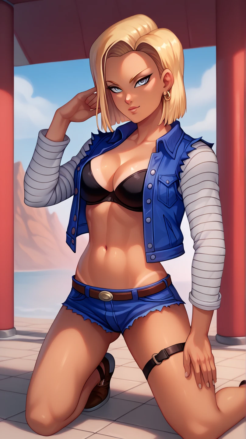 masterpiece, best quality,1girl, bloodymen, beach, adjusting clothes, perfect ass, fit body, flirty, annie_leonhardt, solo, looking at viewer, long sleeves, sitting, closed mouth, underwear, panties, ass, outdoors, looking back, hood, hair bun, from behind, blurry, black panties, hoodie, blurry background, back, hood down, thong, highleg panties, white hoodie, cropped hoodie, BREAK brown jacket 
  <lora:Annie:0.8:0:lbw=CT>