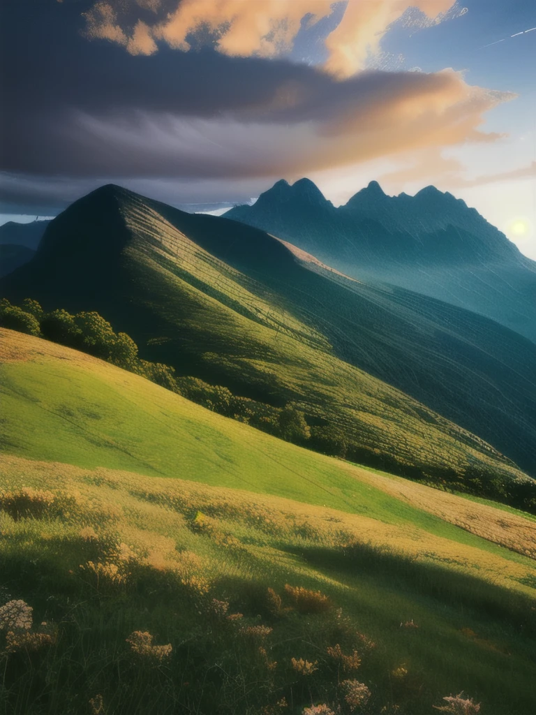 a close up of a green mountain with a few clouds, stunning nature in background, breathtaking mountains, max rive, mountainous background, beatiful mountain background, grass mountain landscape, most epic landscape, mountainous, beautiful mountains, mountainous setting, breathtaking landscape, majestic nature scenery, mountainscape, majestic mountains, large mountain, amazing landscape, moutains