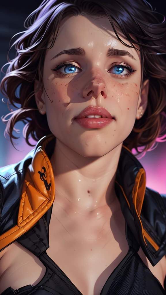 a woman with freckles and a blue eye is shown in three different pictures, neoartcore and charlie bowater, lois van rossdraws, rossdraws 1. 0, charlie bowater art style, rossdraws portrait, realistic art style, stunning digital illustration, realistic digital art 4k, realistic digital art 4 k, charlie bowater character art, rossdraws digital painting