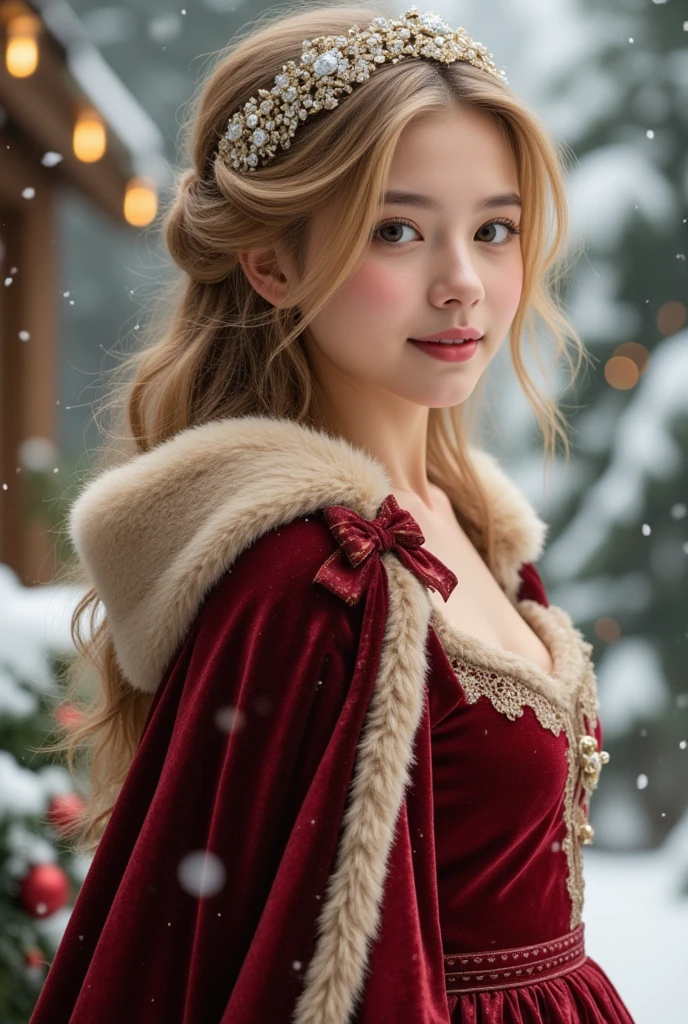 Beautiful girl wearing Christmas clothes