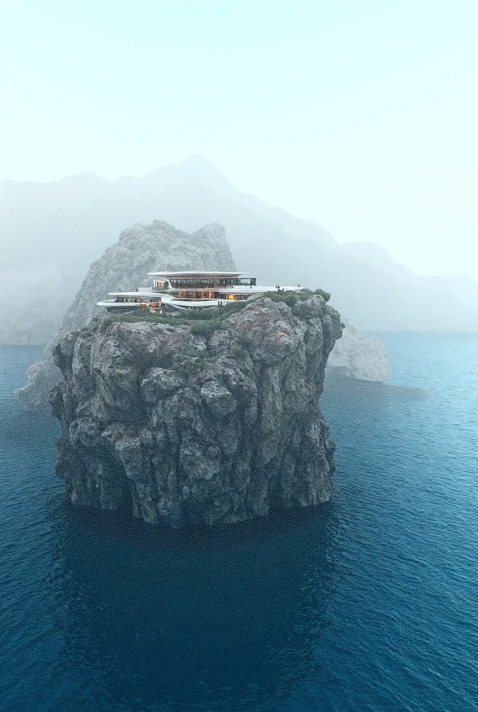 Photo of a magnificent boutique hotel on a beautiful rock 