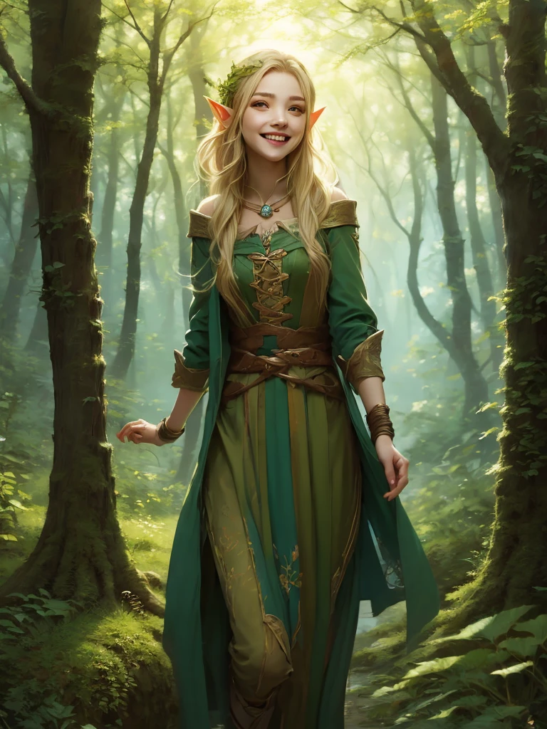  girl. Naked teenageForrest elf. Living at the magical forrest. Korean look. Blonde hair. Cute smile.